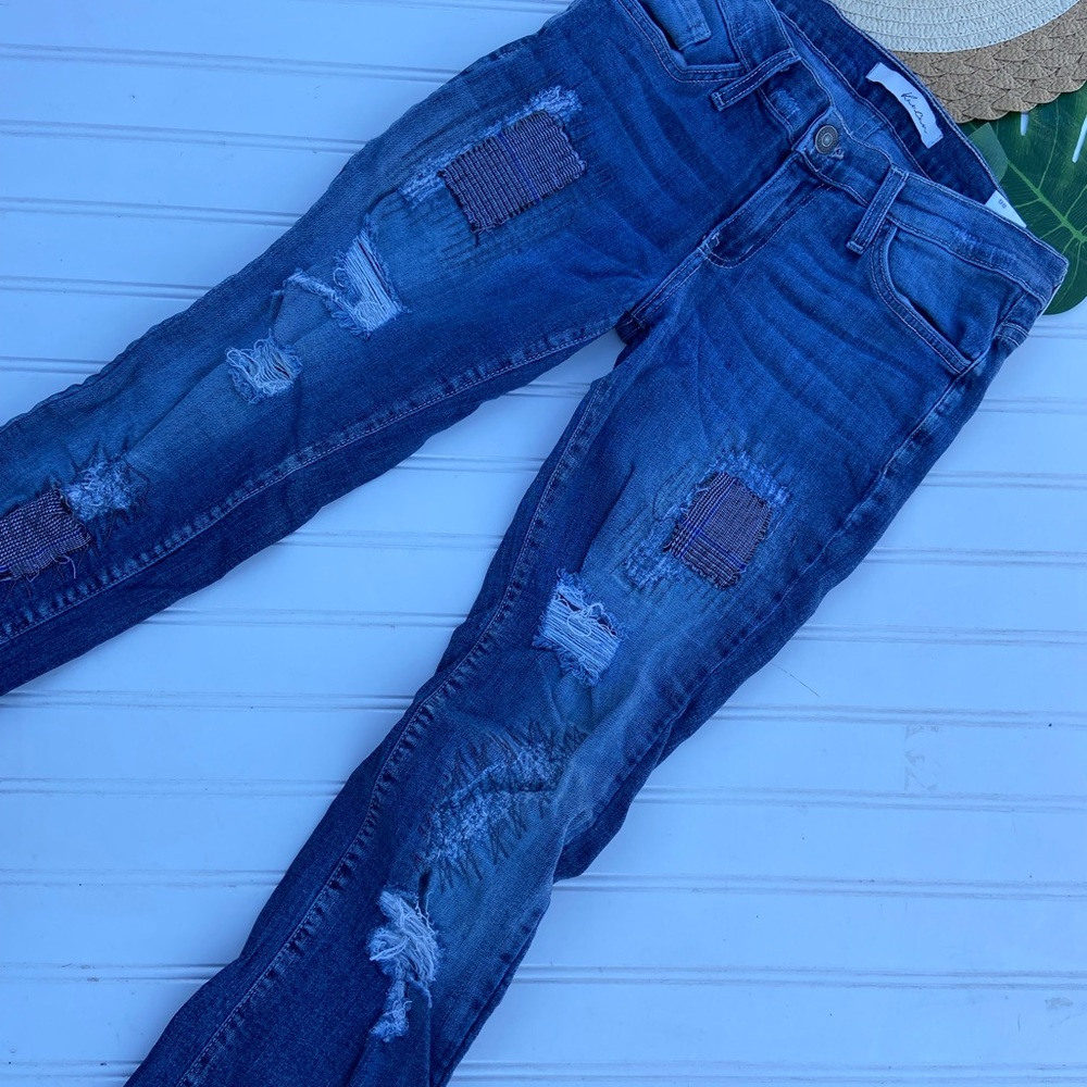 Kancan Estiole Boho Patchwork Distressed Skinny J… - image 2